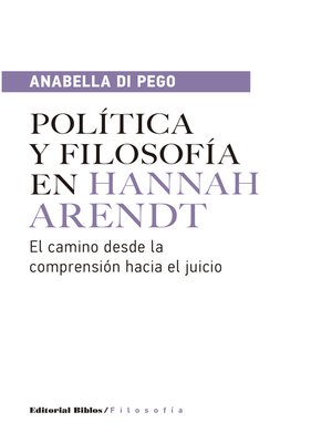 cover image of Política y filosofía en Hannah Arendt